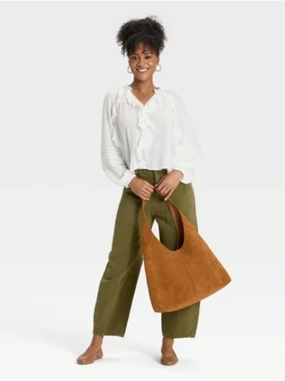Universal Thread White Ruffle Peasant Blouse - Picture 3 of 8